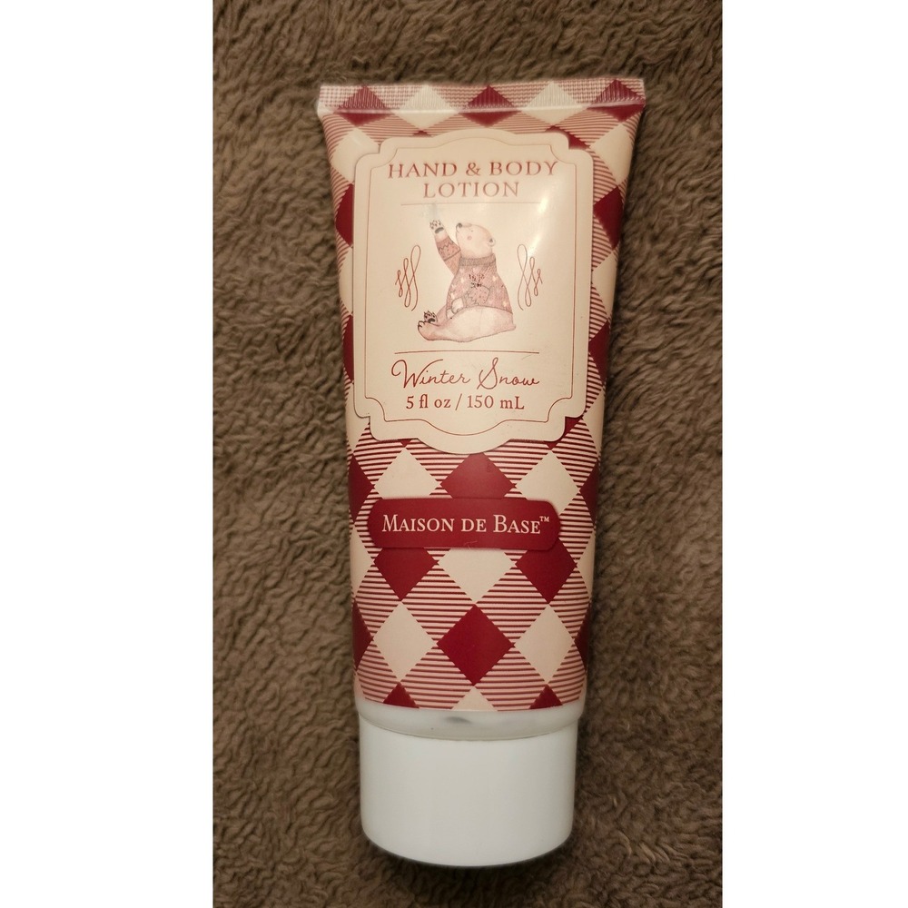 Maison De Base Winter Snow Hand & Body Lotion 5oz Red Gingham Polar Bear New
